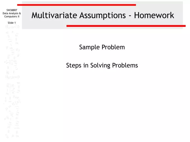 multivariate assumptions homework