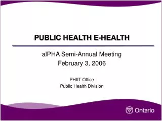 PUBLIC HEALTH E-HEALTH