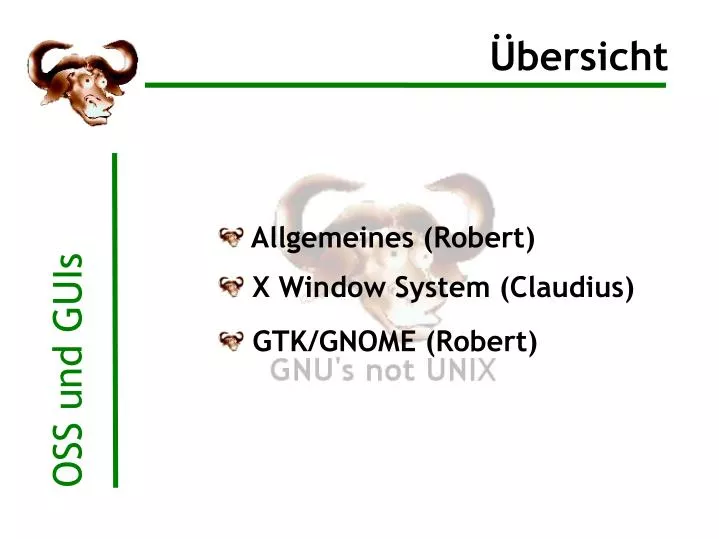 allgemeines robert x window system claudius gtk gnome robert