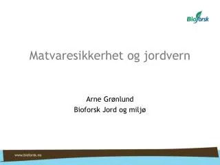 matvaresikkerhet og jordvern
