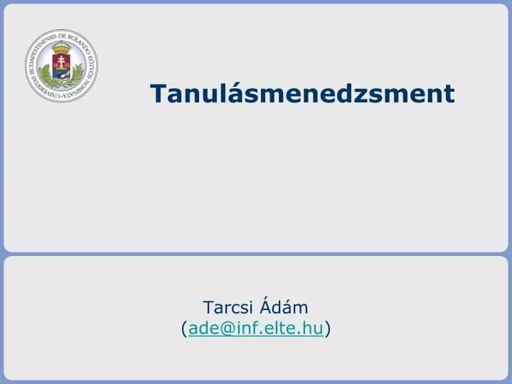 tanul smenedzsment