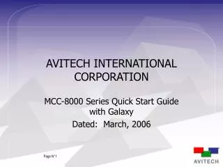 AVITECH INTERNATIONAL CORPORATION