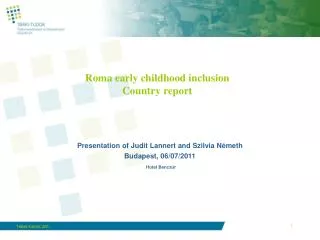 Roma early childhood inclusion Country report