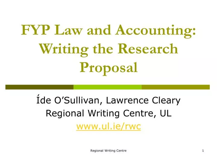 fyp law and accounting writing the research proposal