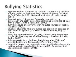 Bullying Statistics