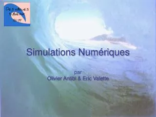simulations num riques par olivier antibi eric valette