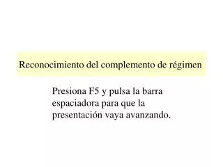 reconocimiento del complemento de r gimen