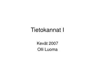tietokannat i