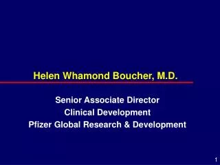 Helen Whamond Boucher, M.D.