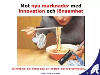 mot nya marknader med innovation och l nsamhet