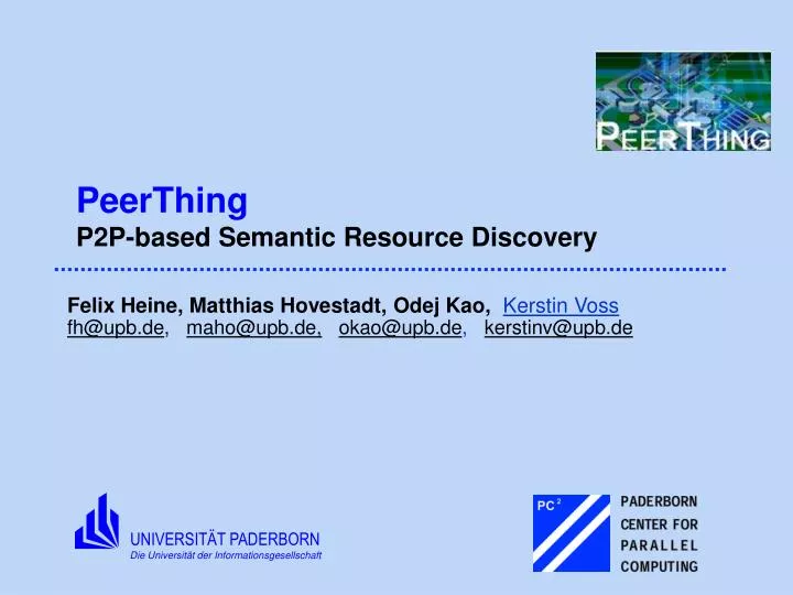 peerthing p2p based semantic resource discovery