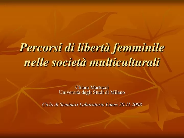 percorsi di libert femminile nelle societ multiculturali