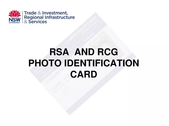 rsa and rcg photo identification card