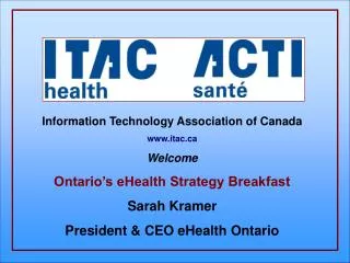 Information Technology Association of Canada itac Welcome