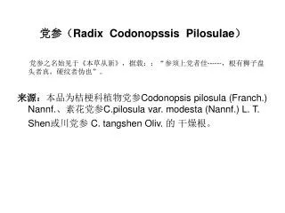 radix codonopssis pilosulae