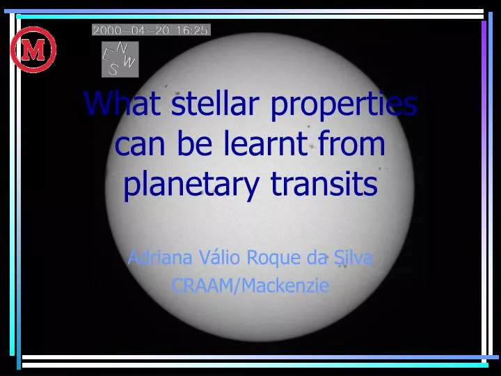 what stellar properties can be learnt from planetary transits