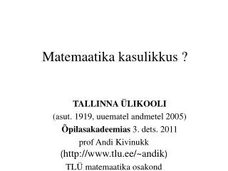 matemaatika kasulikkus