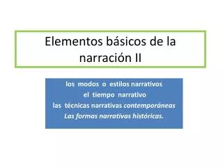 elementos b sicos de la narraci n ii