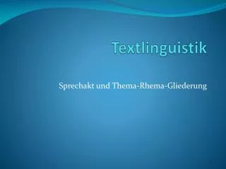 textlinguistik