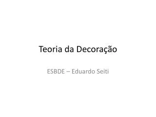 teoria da decora o
