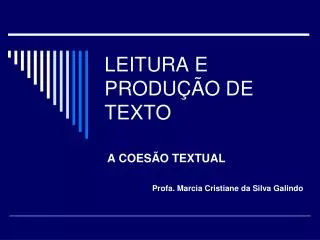leitura e produ o de texto