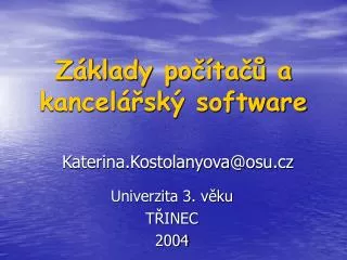 z klady po ta a kancel sk software