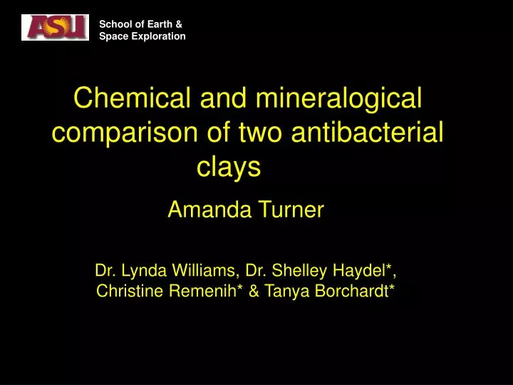 chemical and mineralogical comparison of two antibacterial clays