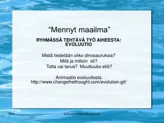 mennyt maailma