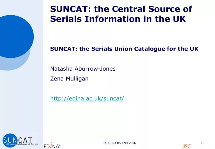 suncat the central source of serials information in the uk