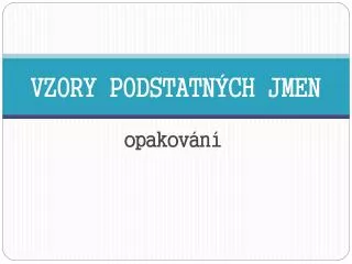 vzory podstatn ch jmen