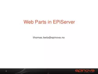 Web Parts in EPiServer