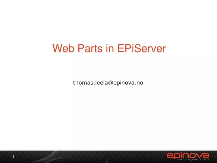 web parts in episerver