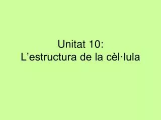 unitat 10 l estructura de la c l lula