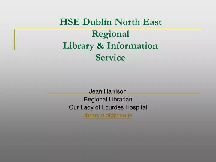 hse dublin north east regional library information service