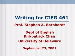 Writing for CIEG 461