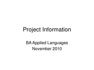 Project Information