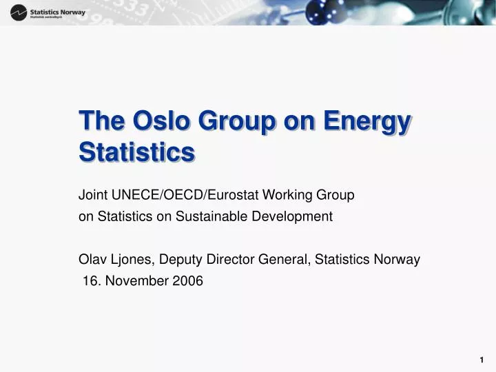 the oslo group on energy statistics