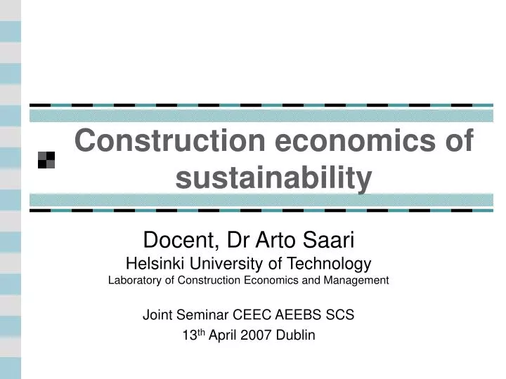 construction economics of sustainability