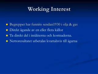 working interest