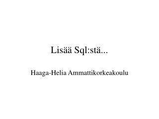 lis sql st