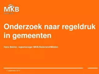 onderzoek naar regeldruk in gemeenten