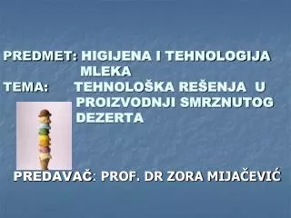 predava prof dr zora mija evi