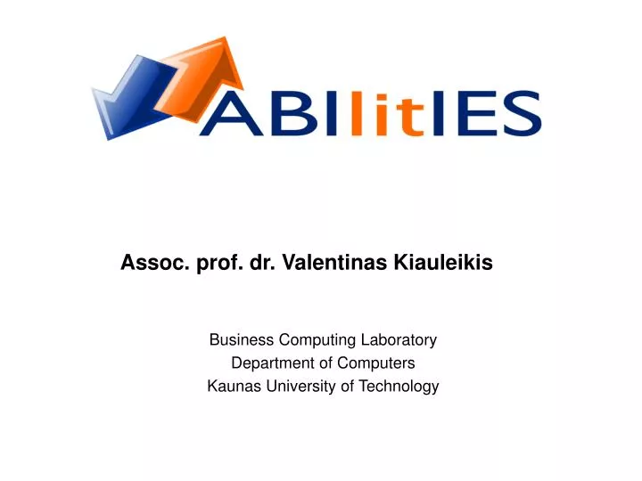business computing laboratory department of computers kaunas university of technology