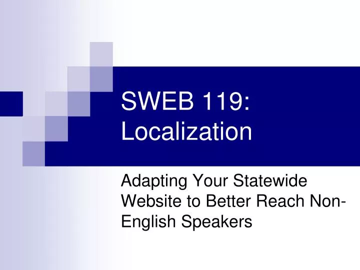 sweb 119 localization
