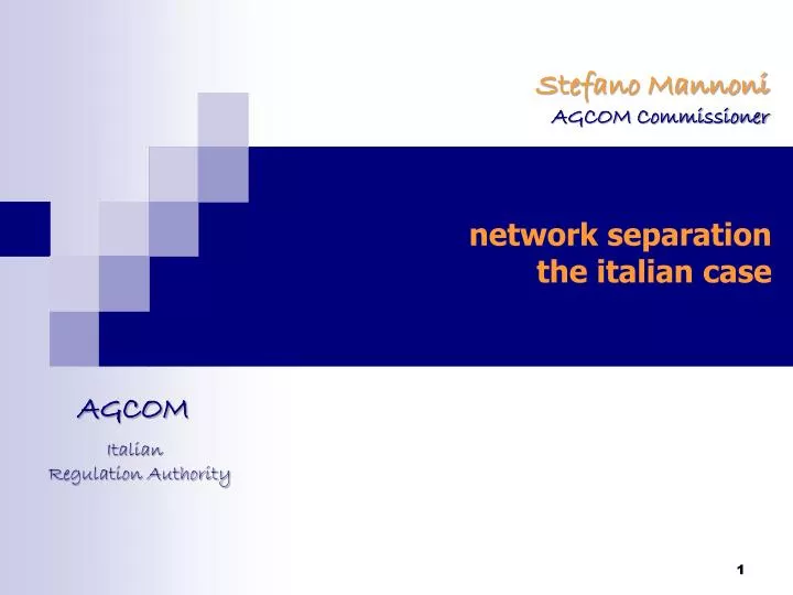 network separation the italian case