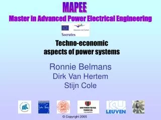 Techno-economic aspects of power systems