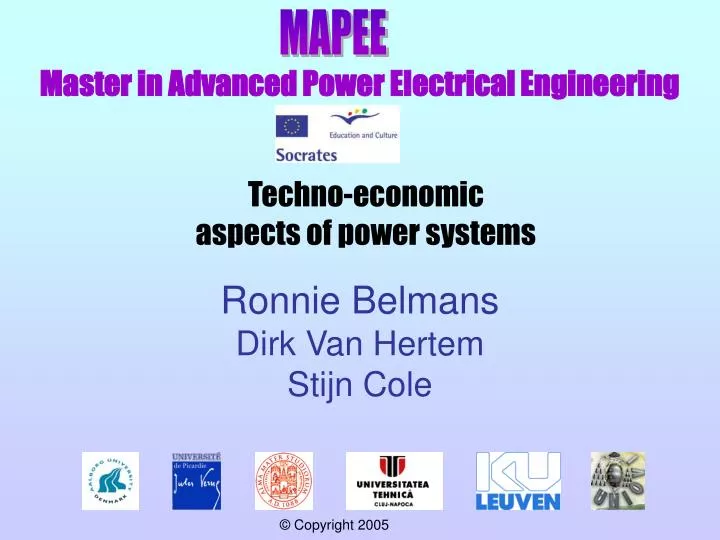 techno economic aspects of power systems