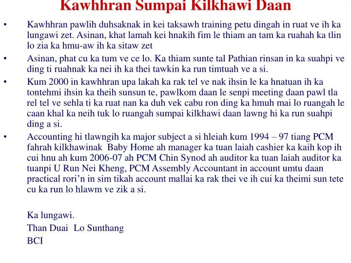 kawhhran sumpai kilkhawi daan