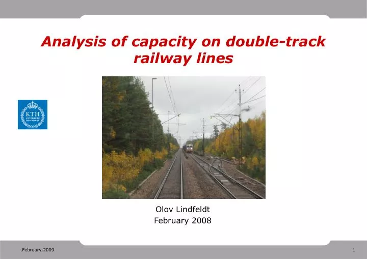 analysis of capacity on double track railway lines