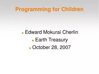Programming for Children